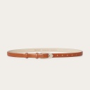 Thin belt with a buckle, chestnut